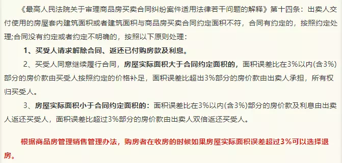 關于預售面積與實際面積的誤差問題
